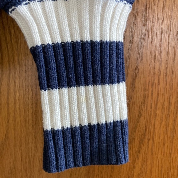 Loft Navy/White Striped Mixed Knit Sweater (Size XS) - Picture 4 of 6